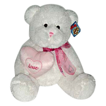  White Bear with Pink Heart