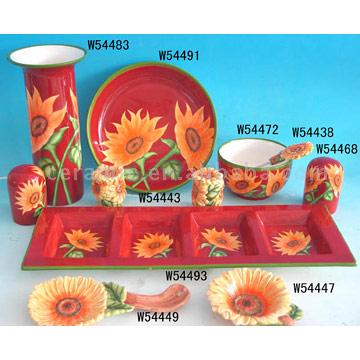 Ceramic Tableware (Sunflower Design)