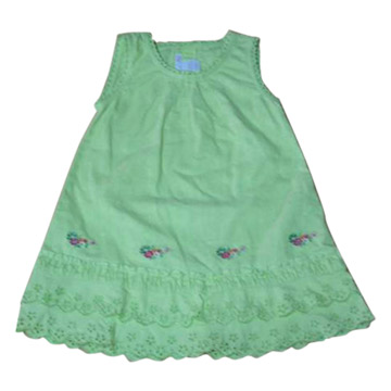  Girls` Dress with Embroidery ( Girls` Dress with Embroidery)