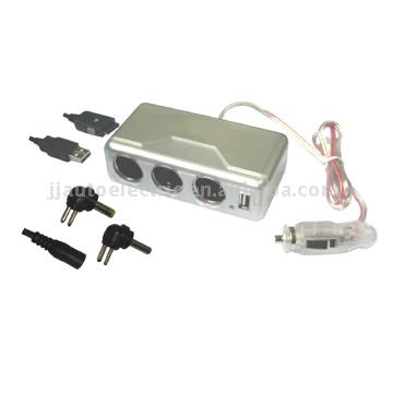  Triple Socket with USB Charger, Auto Charger Adapter for Cellphone, iPod, P (Тройной штепсель с USB Charger, Авто зарядные Адаптер для Cellphone, IPOD, P)