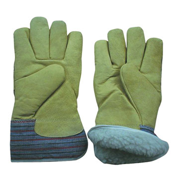  Pig Grain Leather Gloves with Boa Lining ( Pig Grain Leather Gloves with Boa Lining)