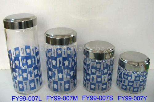  4pc Glass Storage Jars (4pc стекло хранения банки)