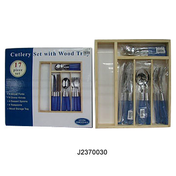  16pc Stainless Steel Cutlery Set in Wooden Box (16pc столовые приборы из нержавеющей стали набор в деревянном ящике)