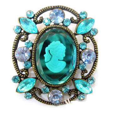  Peacock Portrait Brooch