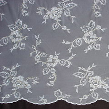  Flower Pattern Embroidered Mesh Fabric (Blume Muster bestickt Mesh Fabric)