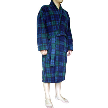  Men`s Printed Fleece Gown ( Men`s Printed Fleece Gown)