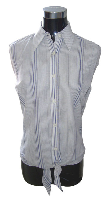  Ladies` Yarn-Dyed Blouse