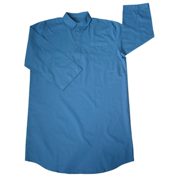  Men`s Plain Poly / Cotton Nightshirt ( Men`s Plain Poly / Cotton Nightshirt)