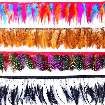  Feather Trimming with Satin Ribbon Tape ( Feather Trimming with Satin Ribbon Tape)