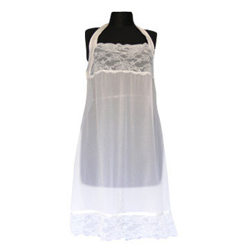  100% Silk Ladies` Nightgown with Lace