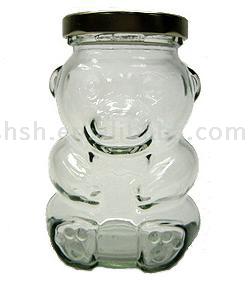  Glass Bear Jar with Lug-Lid (Чарка банку с крышкой)