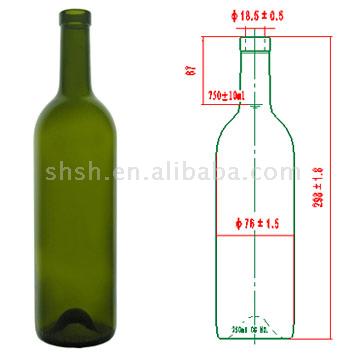  Dark Green Bordeaux Bottle (Dunkelgrün Bordeaux Flasche)