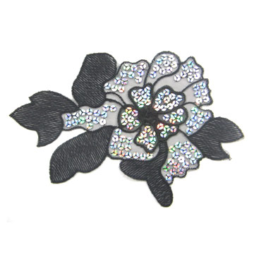  Spangle Embroidered Organza Applique (Spangle organza brodé Applique)