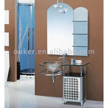  Traditional Glass Cabinet Bathroom Glass Basin Unit