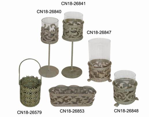  Metal Candle Holder with Sun Face Glass ( Metal Candle Holder with Sun Face Glass)
