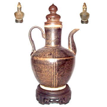  Jizhou Kiln Ceramic Flagon (Jizhou four à céramique Calice)