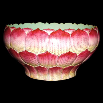  Pastel Ceramic Lotus Basin (Qing Dynasty)
