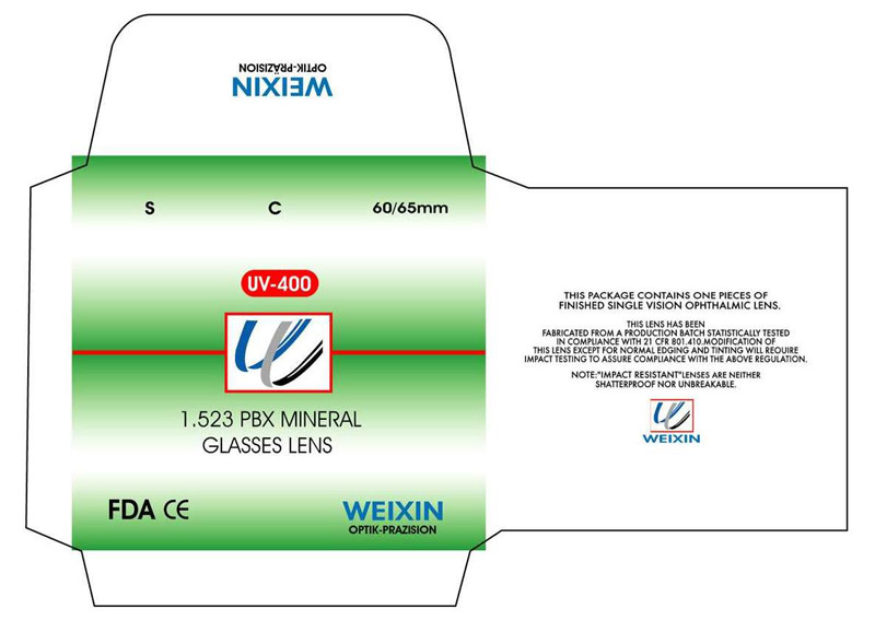  Mineral Glasses Lens in 1.523 UV White (Минеральная Очки объектива в 1,523 UV White)