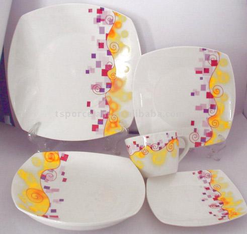  20pc Square Decal Dinner Sets (20PC Square Dîner Decal Sets)