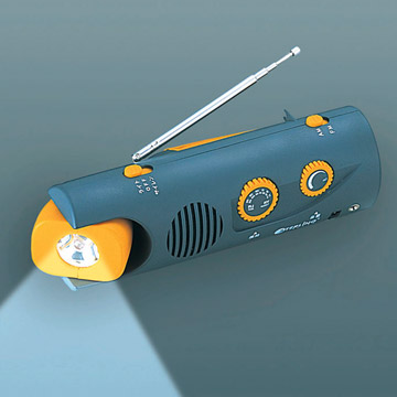  Crank Dynamo LED Flashlight with Radio and Mobile Phone Charger (5833) (Crank Dynamo LED-Taschenlampe mit Radio-und Handy-Ladegerät (5833))