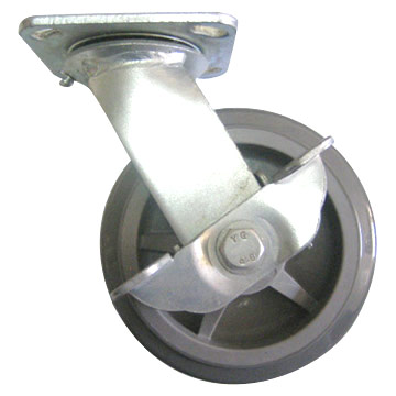  Heavy-Duty PU Caster with Side Brake ( Heavy-Duty PU Caster with Side Brake)