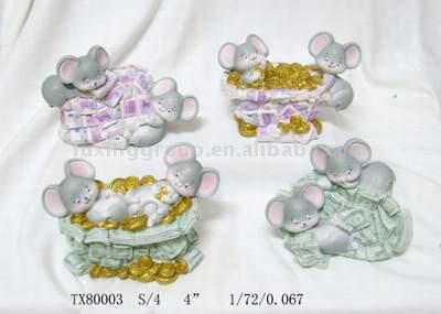 Polyresin Mouse and Money Statues (Polyresin Мыши и деньги Статуи)