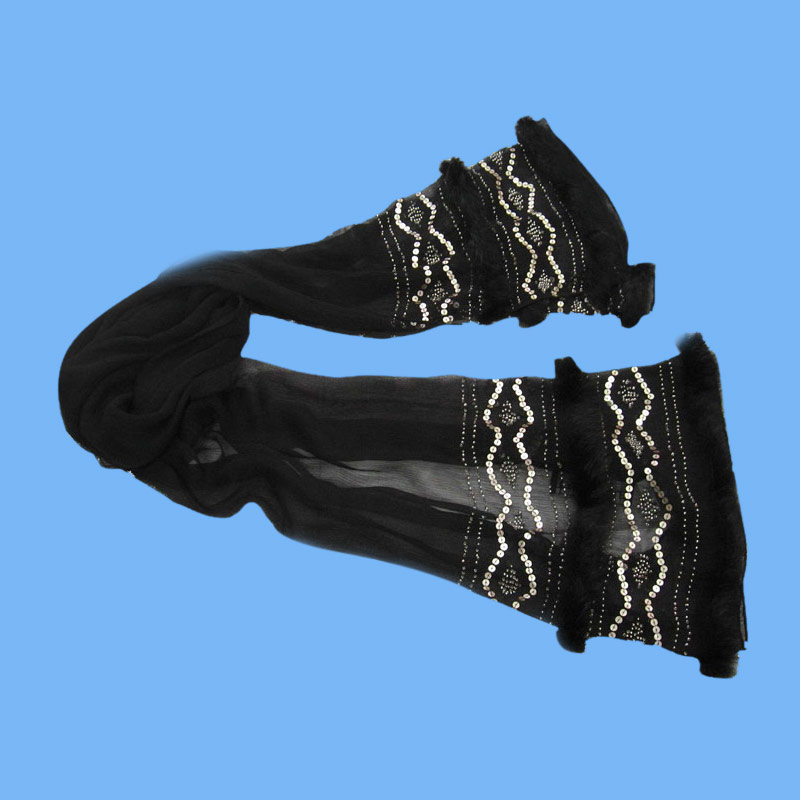  Silk Fur Beading Scarf (Echarpe Soie Fur Beading)