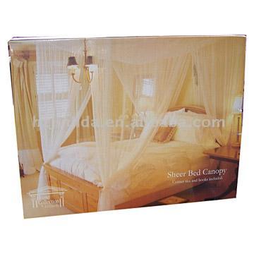  Romantic White Sheer Mesh Bed Canopy (Romantic White Sheer Mesh Bed Canopy)