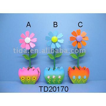  Wooden Pot Windmill Flowers