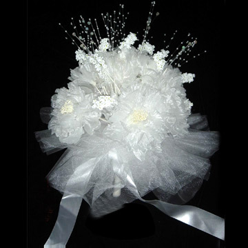  Artificial Silk Wedding Bouquet with Ribbon ( Artificial Silk Wedding Bouquet with Ribbon)
