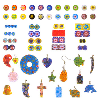  Millefiori Glass Bead and Pendant (Millefiori des perles de verre et suspensions)