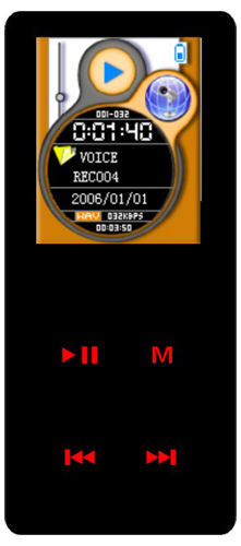  1.8-Inch 262K Colors Touch Keypad MP4 Player (1,8-дюймовый 262К цветов сенсорной клавиатурой MP4 Player)