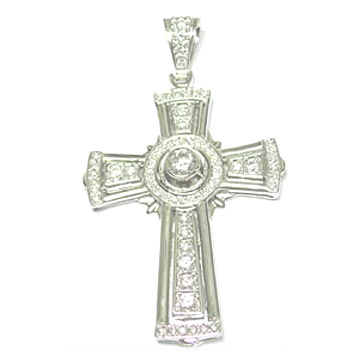  925 Sterling Silver Pendant with White Cubic Zirconias ( 925 Sterling Silver Pendant with White Cubic Zirconias)