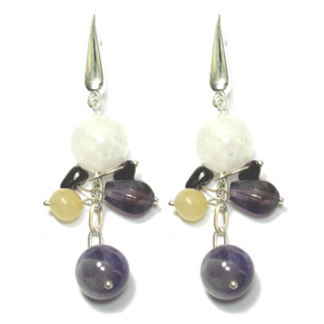  925 Sterling Silver Earring with Semi-Precious Stone ( 925 Sterling Silver Earring with Semi-Precious Stone)