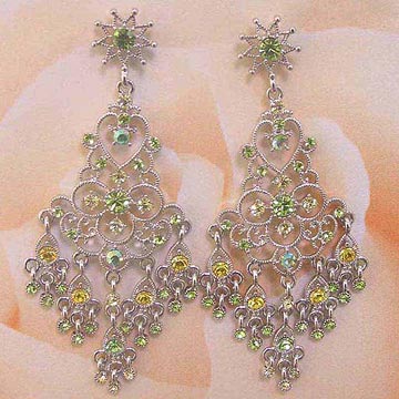  Rhinestone Filigree Dangle Earrings (Filigrane Strass Ohrhänger Ohrringe)