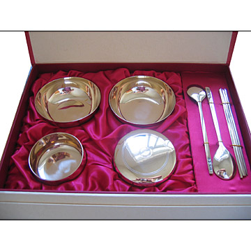 Brass Tableware, There Are Bowl, Spoon, Chopstick, Dinnerware (Cuivres Vaisselle, There Are Bowl, Spoon, baguettes, Vaisselle)