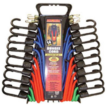  14pc Bungee Cord Assortment with Reusable Package (Single Color) ( 14pc Bungee Cord Assortment with Reusable Package (Single Color))