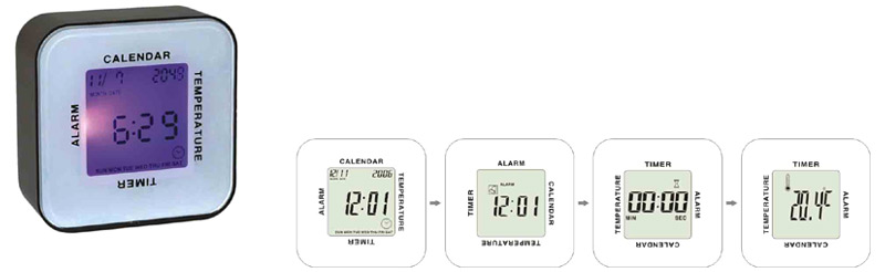  Four Side Color Change Clock