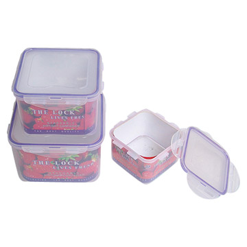  3pc Airtight Container Set (Square) (3pc récipient hermétique Set (Square))