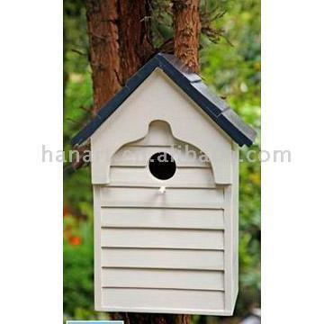  Wooden Birdhouse with Blue Wood Roof (Holz Vogelhaus mit Blue Holz Dach)