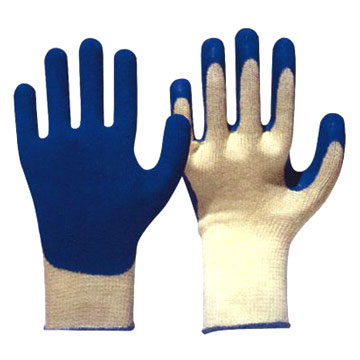  10g Yellow Yarn Latex Coated Goffered Glove (10g Jaune Fils Latex Coated gaufrées Glove)