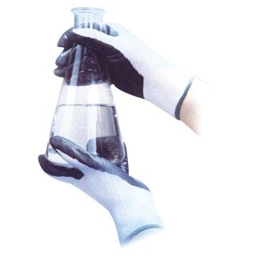  13g White Nylon Glove with Black Nitrile Coating (13g blanc à gants en nylon noir Enduction en nitrile)