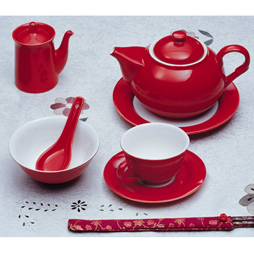  Red Ceramic Glaze Tea Set (Красной керамической глазурью Чайный сервиз)