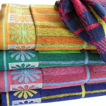  Yarn Dyed Terry Bath Towel with Dobby Border