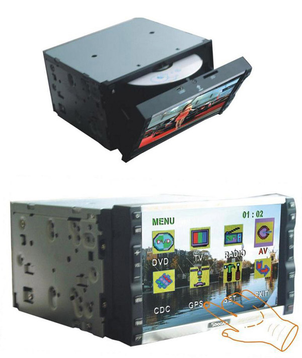  7" Double-DIN TFT-LCD DVD with Touch Screen