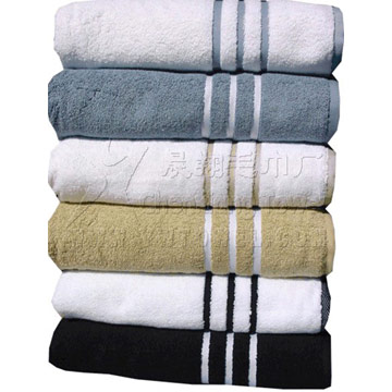  Cotton Bath Towel with Satin Border ( Cotton Bath Towel with Satin Border)