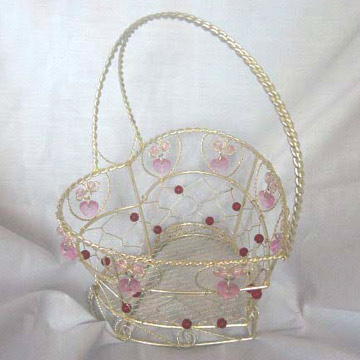  Heart-Shape Silver Wire Basket ( Heart-Shape Silver Wire Basket)