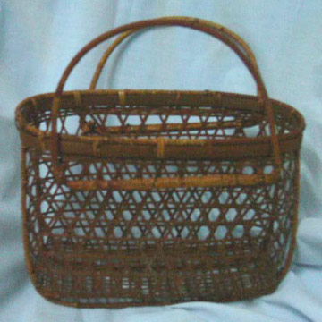  Brown Rattan Basket with Handle ( Brown Rattan Basket with Handle)