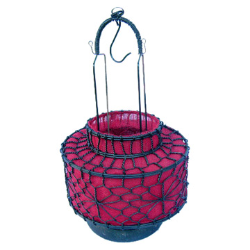 Fabric and Wire Candle Holder
