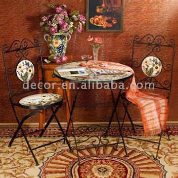  Mosaic Garden Table and Chair (Metalware) (Mosaïque de jardin Table et président (métalliques))
